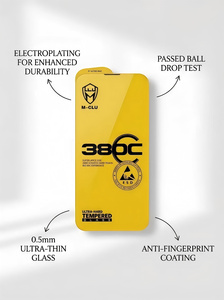 กระจกนิรภัยใส HD 380CC Borderle สำหรับ iPhone 17 16 15 14 Pro Max Air Screen ฟิล์ม 9H กาวเต็มแผ่น ป้องกันไฟฟ้าสถิตย์ ขอบโค้ง - Product Image 6