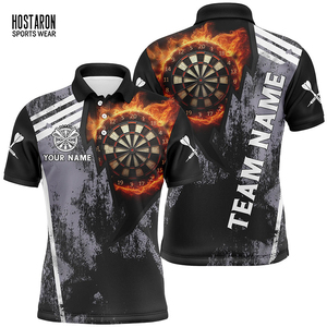 Hostaron Hoge Kwaliteit Darts Club Sublimatie Truien Custom Heren Polo T Shirt 1/4 Rits Polokraag Darts Shirts - Product Image 6