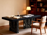 Bureau d'écriture en bois minimaliste moderne | Bureau d'étude en bois massif pour la maison | Bureau d'ordinateur élégant de style scandinave avec placage en bois d'orme