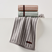 Serviette de toilette en bambou à rayures personnalisées, ultra douce, pour le visage, les mains, la beauté et la salle de bain