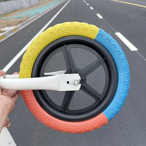 Ruedas de espuma de tres colores Hbc de 12 pulgadas, neumáticos de plástico sólido sin aire para bicicletas de equilibrio para niños, accesorios. - Product Image 2