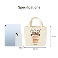 Petit sac fourre-tout en toile, sac à main imprimé personnalisé, rangement compact, sac de transport réutilisable pour les trajets au bureau, les courses et les sorties