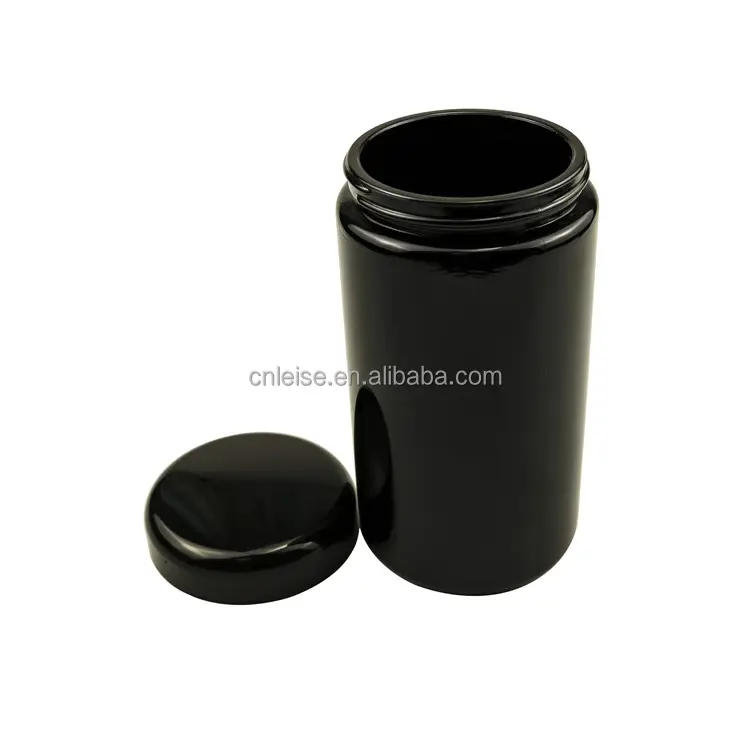 200グラムUV Black Dark Ultra Violet Stash JarためHerb 200ミリリットルUV Glass Jar Smell Proof Air Tight Ultraviolet Storage Glass Jar