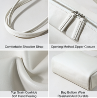 Sac fourre-tout Boston de luxe en cuir véritable BGJ pour femme, avec fermeture éclair, en cuir tanné végétal, porté épaule ou croisé
