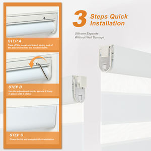 Persianas Zebra sin Taladro ni Herramientas y Cortinas Enrollables sin Cable para Ventanas Interiores, Hogar, Oficina, Sala <span class=keywords><strong>de</strong></span> Estar, Cocina y Baño - Product Image 2