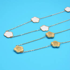 Di alta qualità collana pendente lungo fiore di ciliegio per le donne oro placcato in acciaio inox catena collana signore ragazza gioielli regali - Product Image 4