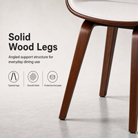 Chaise de salle à manger en bois avec accoudoirs en arc et assise en U, confortable et durable, pour hôtel, en bois courbé