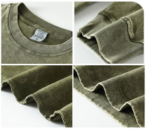 Chemise à manches longues pour homme W0156 270 Gsm 100% coton, lavée à l'acide, t-shirt vintage lourd à manches longues personnalisé pour homme - Product Image 4