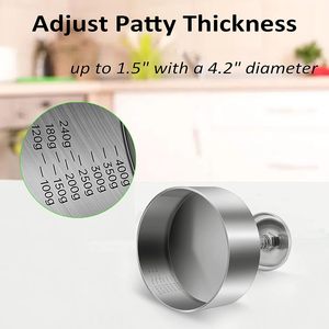 Bánh Hamburger Báo Chí Burger <span class=keywords><strong>patty</strong></span> Maker 304 thép không gỉ thịt lợn thịt bò bánh mì kẹp thịt Hướng dẫn sử dụng Báo Chí khuôn cho Nướng Vỉ nướng thịt công cụ - Product Image 5