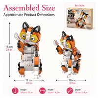 Modelo de Ladrillos de Gato Adorable Personalizado MOC, Juguete de Bloques de Construcción DIY de Gato Kawaii que Hace Señas con la Mano para Decoración de Escritorio y Regalo