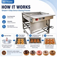 Machine de glaçage automatique commerciale pour beignets, équipement électrique de glaçage au sirop de chocolat, pour la surface des pâtisseries, pains et gâteaux, en acier inoxydable 304