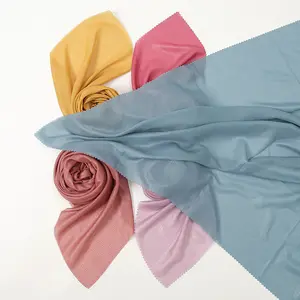 Wholesale 2022 New Solid Color 110CM Square Scarves Hijab Muslim Islamic Women Polyester Gear Edge Head Wrap Tudung Bawal Shawl