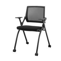 Chaises de conférence pliantes modernes pour hôpitaux avec dossier en maille et assise en tissu, chaise de formation avec tablette d'écriture