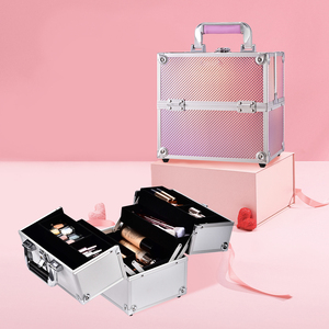 Professional <b>Makeup</b> Train Case Travel <b>Makeup</b> <b>Box</b> Organizer Portable Cosmetic <b>Box</b> Cosmetic Storage Nail Organizer Suitcase - Product Image 1