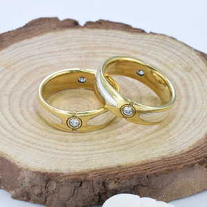 Anel de Prata Esterlina S925 com Inlay de Ouro Bicolor e Pedra Redonda Transparente para Mulheres e Homens, Presente de Dia dos Namorados - Product Image 4