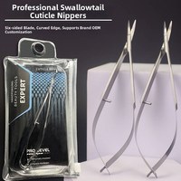 Ciseaux à cuticules russes Stiletto en acier inoxydable ukrainien, coupe-ongles courbé et tranchant, multifonctionnel, pour une manucure facile