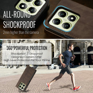 CaseMe Meilleur vendeur pour Redmi 14C Étui portefeuille en cuir Portefeuille magnétique Porte-cartes <span class=keywords><strong>Pochette</strong></span> pour carte d'identité pour Redmi 14C 13C 11C Étui de téléphone - Product Image 4