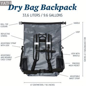 Ransel Sepeda Motor Tahan Air PVC Universal Tas Kering Jok Belakang Motor 36-56L Tas Hidrasi untuk Berkendara, Berkemah, Berperahu, Aktivitas Luar Ruangan 50 - Product Image 3