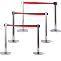 Système de gestion de file d'attente de poteaux en acier inoxydable de contrôle d'entrée d'hôtel intérieur/extérieur barrière de ceinture rétractable