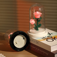 Veilleuse LED créative à la main ornement de fleur de Rose éternelle créative pour anniversaire saint valentin fleurs préservées plantes