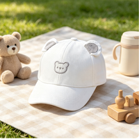 Gorra de Béisbol Deportiva de 6 Paneles con Visera para Bebés, Unisex, de Poliéster/Algodón, con Diseño Adorable para Niños