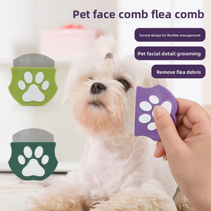 Pettine e Spazzole in Plastica Personalizzabili con Logo per Animali Domestici, con Pettine Antipulci per Dettagli del Viso, per Cani e Gatti, Rimuove Pulci, <span class=keywords><strong>Zecche</strong></span>, Forfora e Nodi - Product Image 4