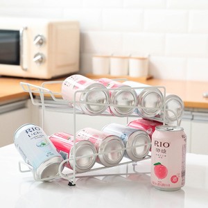 Double-Layer Beer Cola Drink Cans Metal Wire Kitchen Counter Top Storage Rack/ Desktop Drink Shelf Organizer Fridge Can Holder