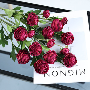 Nouvelles <span class=keywords><strong>roses</strong></span> artificielles en soie à 3 têtes, style lotus, pour Noël, Nouvel An, la Saint-Valentin, la remise des diplômes, les mariages, Pâques et la décoration <span class=keywords><strong>de</strong></span> table - Product Image 2