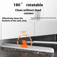 Balai à franges avec manche en plastique et acier Balai à eau Grattoir Outil de nettoyage de salle de bain pour sols et murs Utilisation en cuisine
