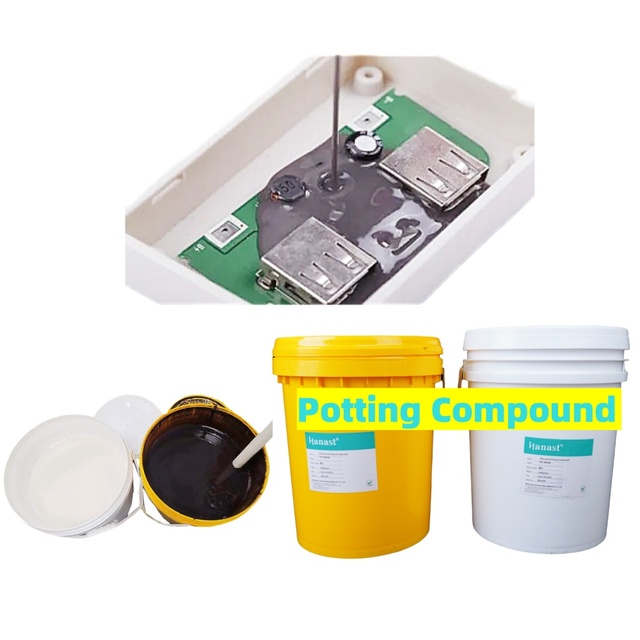 White PU Potting Compound-Hanast HB-8808 A/B Room Temperature Vulcanized High Thermal Conductivity Fast Cure Waterproof for