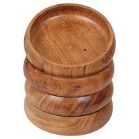 Bols de service en bois d'acacia naturel, vente en gros, bols à salade rustiques en bois, OEM ODM, logo personnalisé pour restaurant et hôtel, directement de l'usine