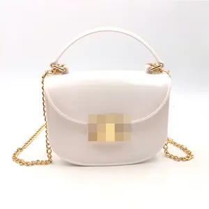 Yaz son tasarım kız çanta moda pvc jöle kızlar bayanlar için omuz çantaları küçük askılı çanta mini zincir çanta 3110