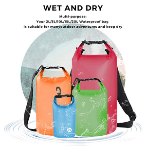 Sac étanche flottant personnalisable pour kayak de plage Portable Orange Noir PVC Roll Top Logo Imprimé Imperméable 5L/15L Escalade Tours - Product Image 3