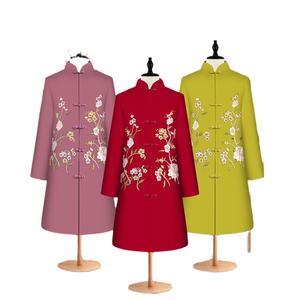 Ataúd Funerario Completo de Alta Gama para Mujer <span class=keywords><strong>Fuxiang</strong></span> con Bordado Suzhou, Color Rosa, para Cremación, Venta Directa de Fábrica - Product Image 1
