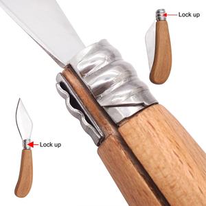 Navaja Plegable Multiusos para Supervivencia, Camping, Pesca, con Mango Ergonómico de Madera para Mejillones - Product Image 4