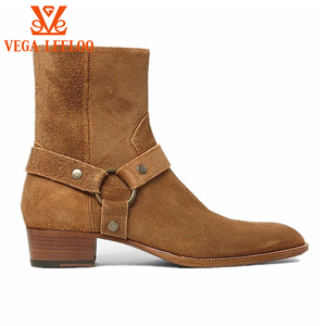 New Trendy Brand <strong>Boots</strong> Side Zip <strong>Flat</strong> Fashion Business Ankle Genuine <strong>Leather</strong> Chelsea <strong>Boots</strong> Men Plus Size 48 - Product Image 5
