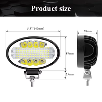 Barre lumineuse de travail LED tout-terrain ovale 5,5 pouces 144W, feux antibrouillard et projecteurs pour tracteur, camion, VTT, UTV, bateau, faisceau large et spot pour la conduite