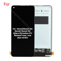Écran tactile LCD pour Oppo Reno5/Reno5-5G/Reno6/Reno6-5G/Q3pro-5G/Realme-GT/Realme7-Max/OnePlus-NordCE-FHD QGD Dureté Saphir