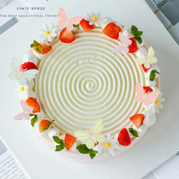 Perle Papier Schmetterling Geburtstags torte Dekorieren liefert Party Blume Hochzeit 3d Schmetterling Kuchen Kupfer
