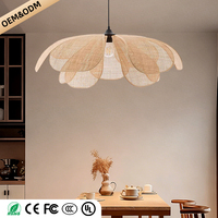 Wabi Sabi Lustre Rotin Fleur Artistique Pendentif Lumière Salon Salle À Manger Chez L'habitant Décor À La Maison Japon Style Pendentif Lumières