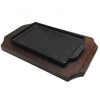 Piring Panggangan Besi Cor Berkualitas Tinggi, Hot Plate, Pan Panggangan Besar, Pan untuk Berkemah