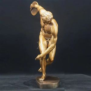 Estatua de Metal de Bronce Personalizada, Diseño de Lanzador de Discos, <span class=keywords><strong>Escultura</strong></span> Conmemorativa 3D Fundida a Mano, Tema Musical - Product Image 1