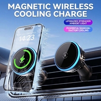 Chargeur de voiture magnétique électrique TKT 15W, charge rapide, support de charge sans fil USB-C, rotation à 360 degrés, refroidisseur de téléphone portable
