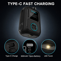 Compresseur d'air portable intelligent 150 PSI pour vélo, pompe électrique mini avec manomètre précis, Type C pour VTT, vélo de route et gravel