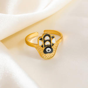 Bague ouverte plaquée or de style européen pour femme, design géométrique, bijoux de fête, bagues tendance - Product Image 3