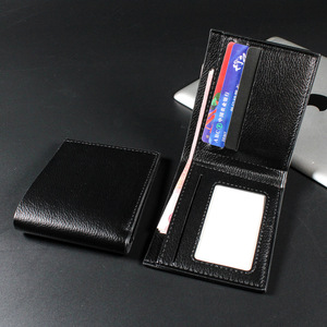 Sconto di promozione personalizzato a basso prezzo in pelle sintetica Bifold Casual breve carta molto a buon mercato <span class=keywords><strong>portafoglio</strong></span> sottile uomini - Product Image 2