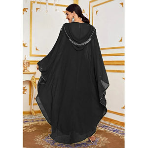 Abaya <strong>Moroccan</strong> Women Modest <strong>Kaftan</strong> Hooded Maxi <strong>Dress</strong> Bat Sleeve Farasha <strong>Kaftan</strong> <strong>Dress</strong> Dubai 2025 - Product Image 2