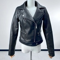 Veste en cuir courte personnalisée pour femme, veste en cuir noire punk cool, fabrication sur mesure, vente directe d'usine