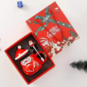 Taza de Café de Porcelana con Diseño Navideño de Santa Claus y Muñeco de Nieve, con Cuchara, para Fiestas, Venta al Por Mayor de Fábrica - Product Image 6