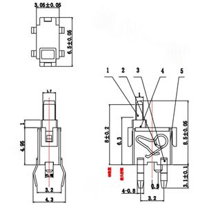 Interruptor de Límite de Altura KFC-W-05D de 8.5mm, Interruptor Táctil Micro de 4 Pines Tipo Pin Header para Reinicio de Obturador y Detección de Presión - Product Image 4
